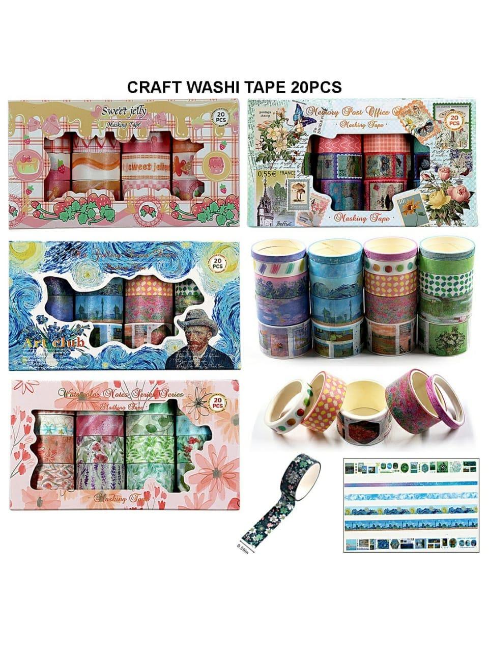 Assorted Washi Tape Bundle – Floral, Vintage & Art Designs (20PCS) | Pack of 1 - Image 3