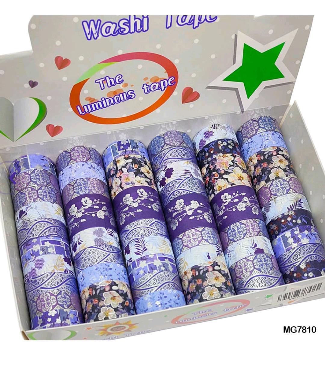 60 Rolls Blue & Purple Washi Tape Set for Journaling & Crafts - Image 2