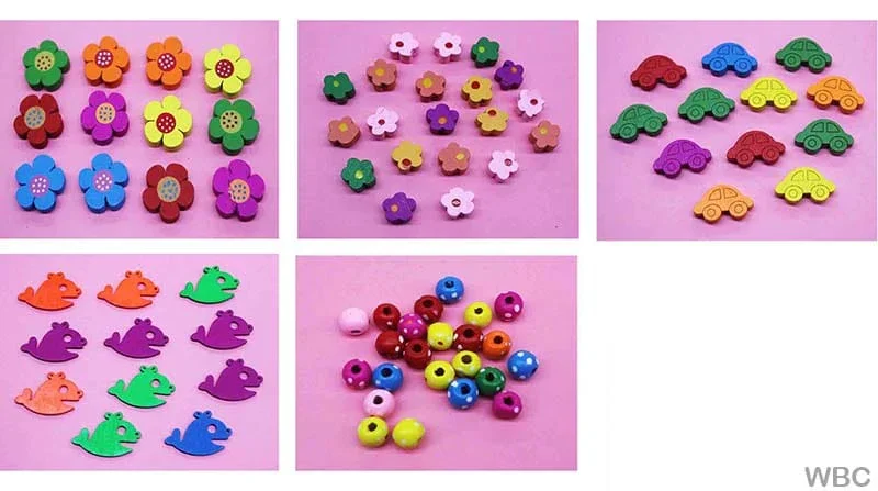 Button Packets Craft Wooden (Assorted Designs) | Pack of 1 - Image 2