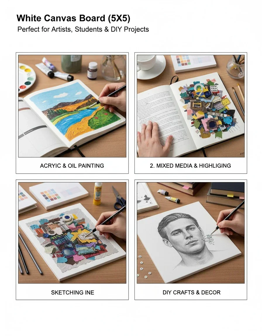 White Canvas Board (5X5) - Image 2