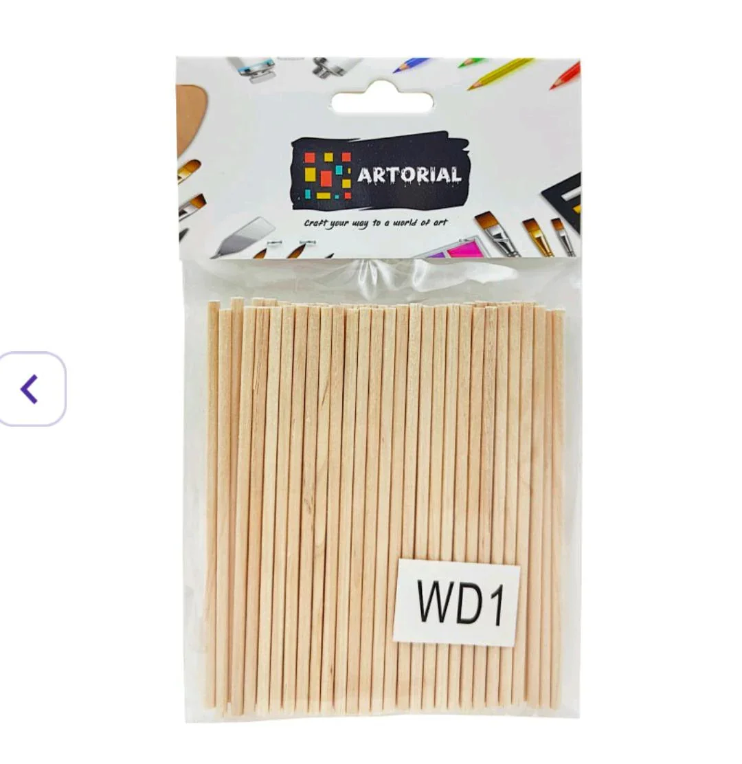 Plain Wood Craft Sticks - 50 Piece Set for DIY & Models