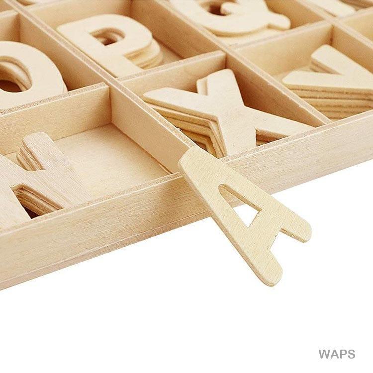 Small Plain Wooden Alphabet Letters - Craft Supplies - Image 2
