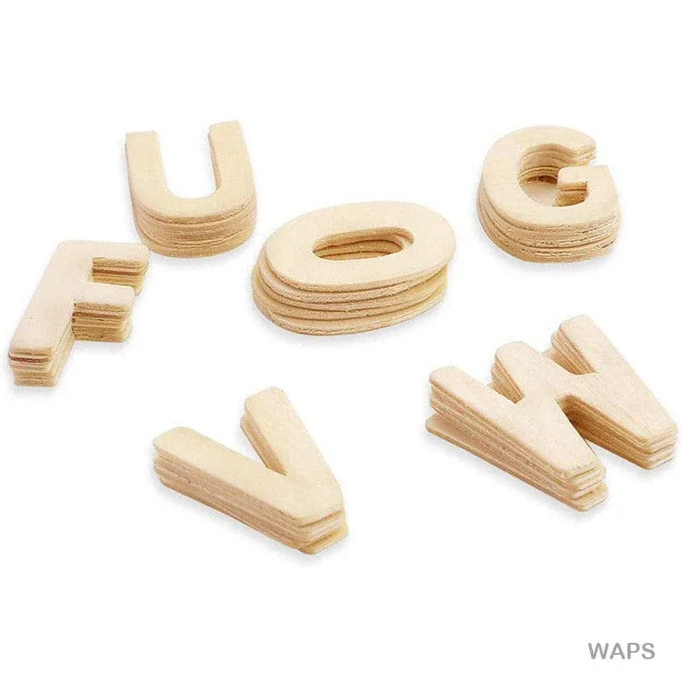 Small Plain Wooden Alphabet Letters - Craft Supplies - Image 4
