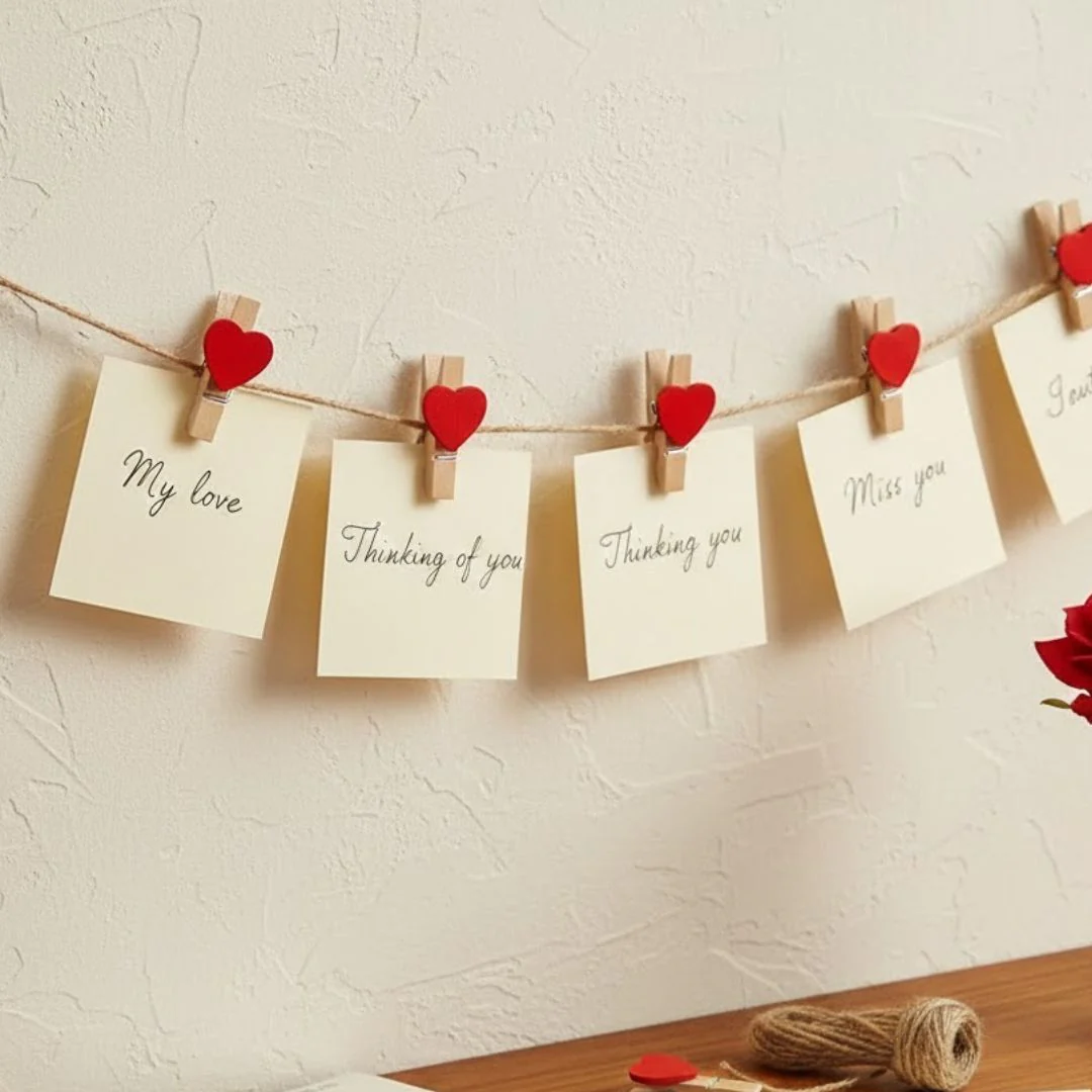 Adorable Red Heart Wooden Craft Clips (Packet) - Image 3