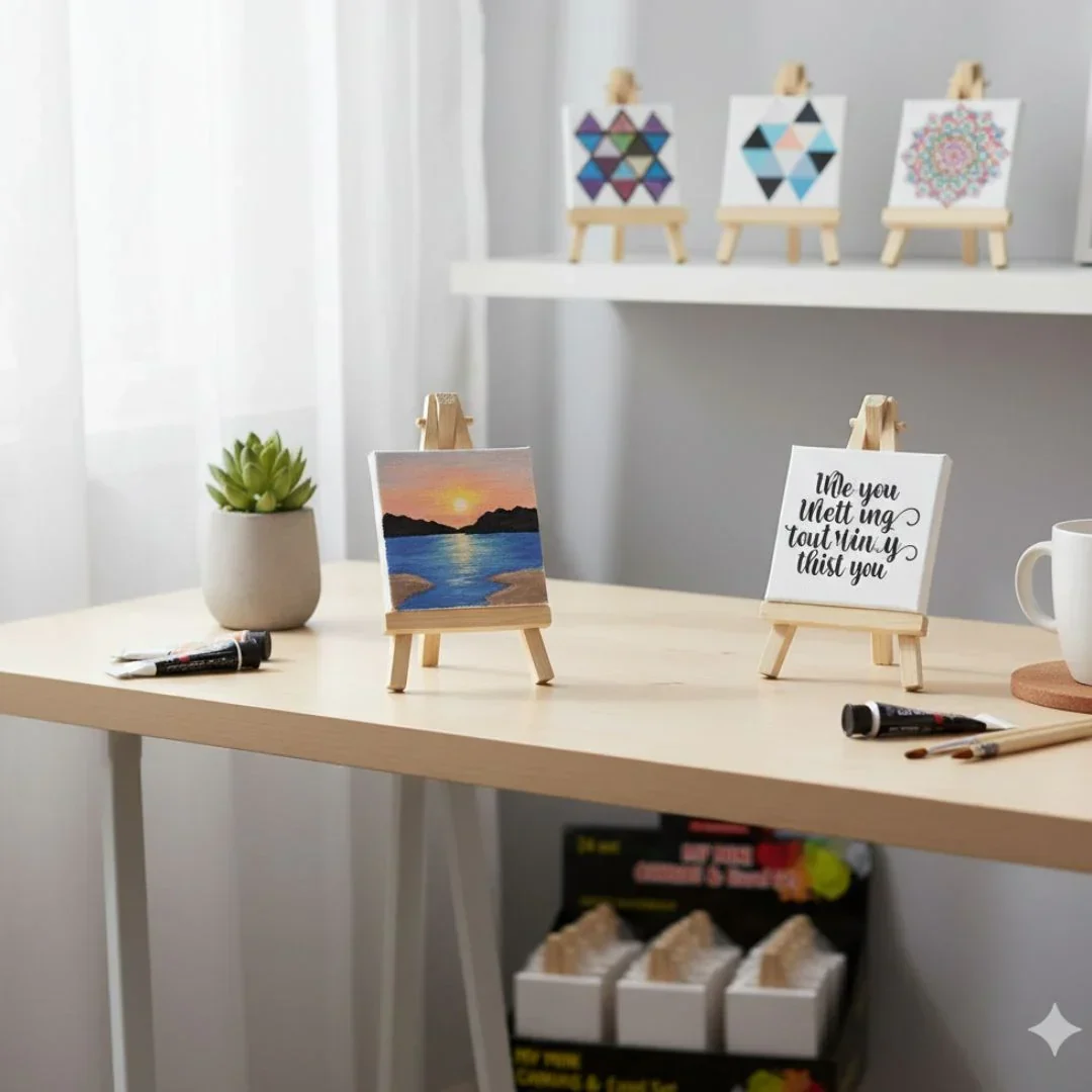 Wooden Easel with Canvas (10*10) | Canvas & easel - Image 2