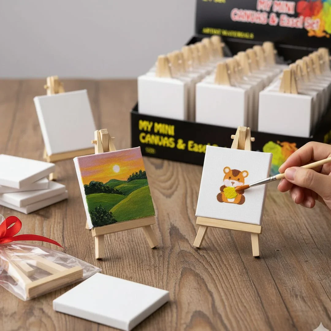 Wooden Easel with Canvas (10*10) | Canvas & easel - Image 3