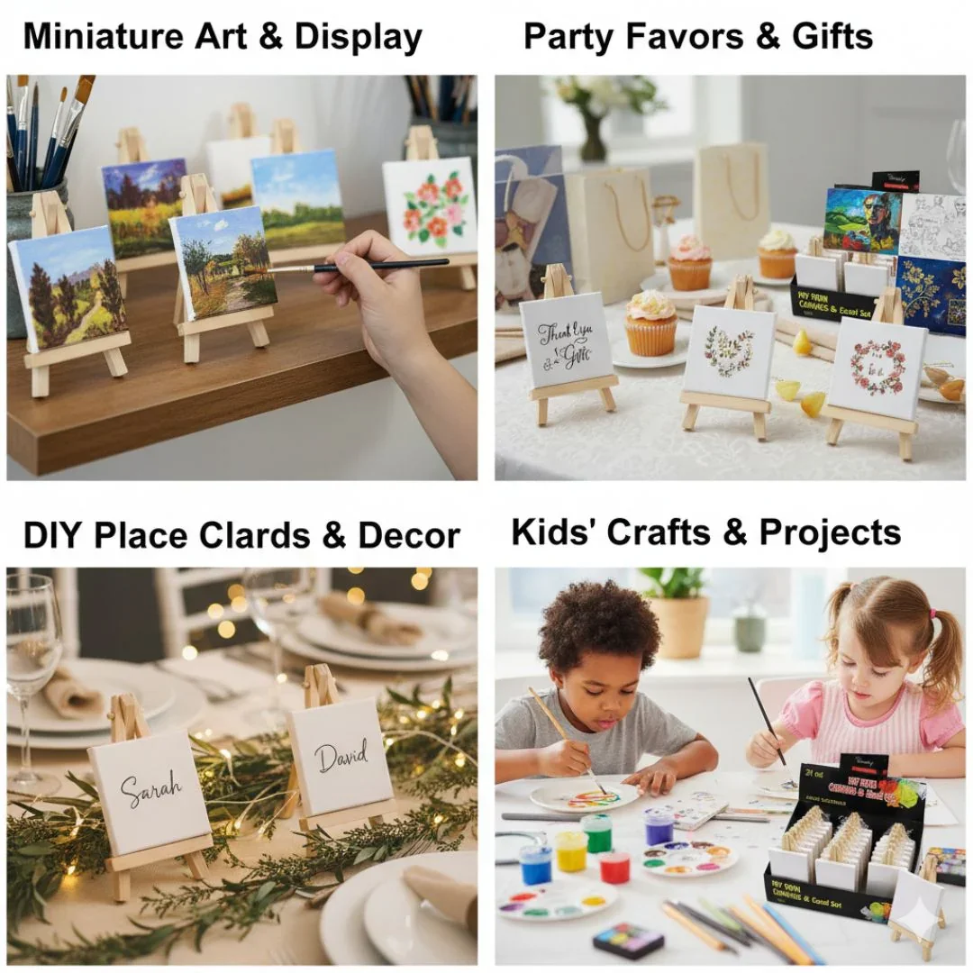 Wooden Easel with Canvas (10*10) | Canvas & easel - Image 5