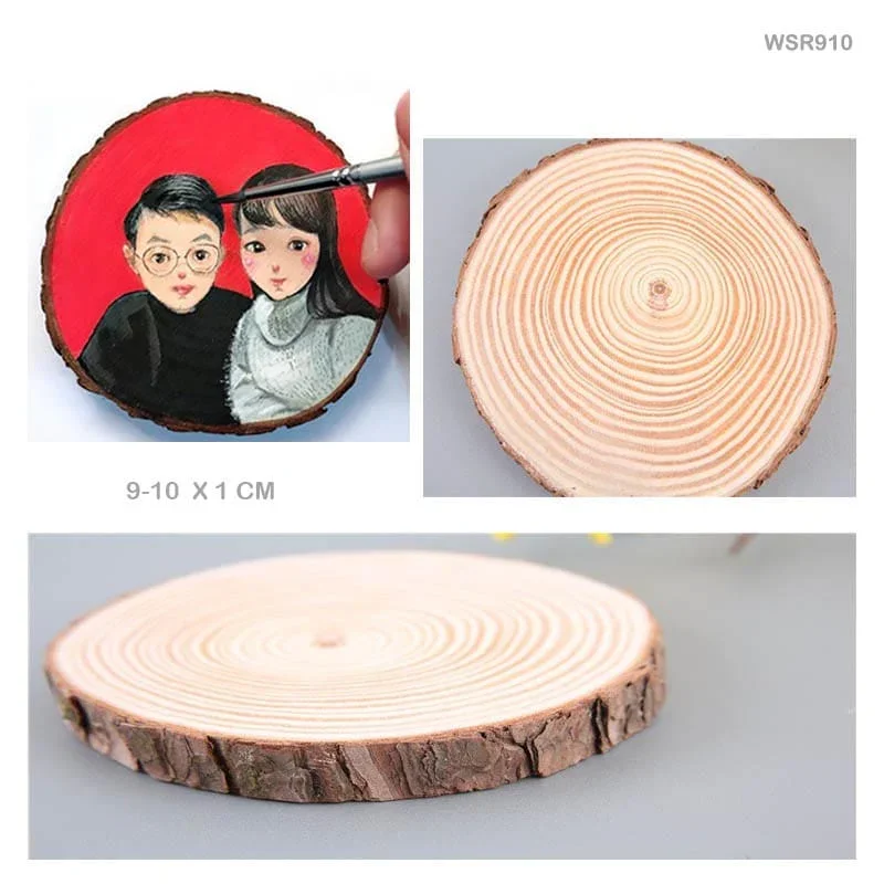 Small Round Wood Slices for Crafts & Decor (9-10cm)