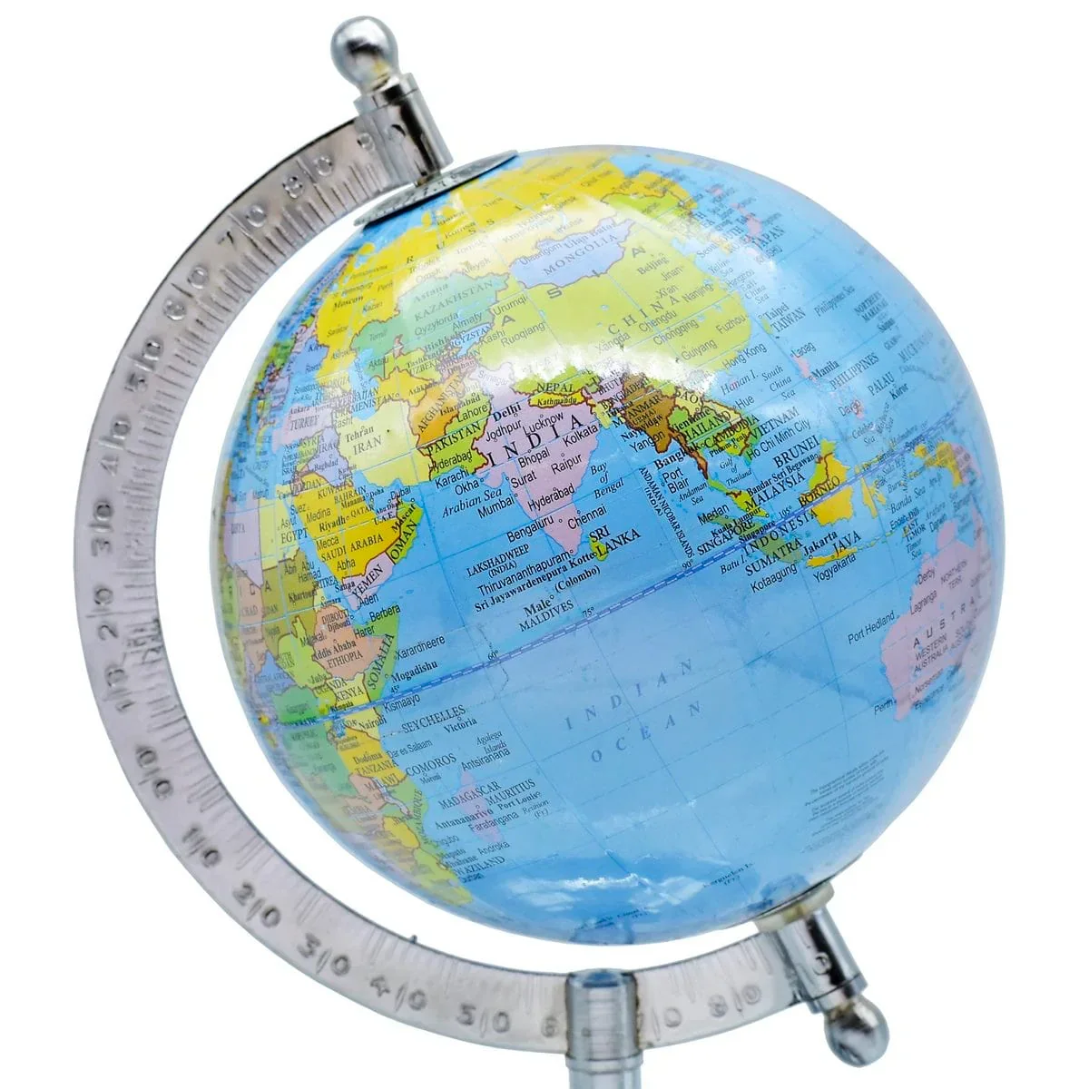 World Globe Educational Blue Silver Base 5 Inch - Image 2
