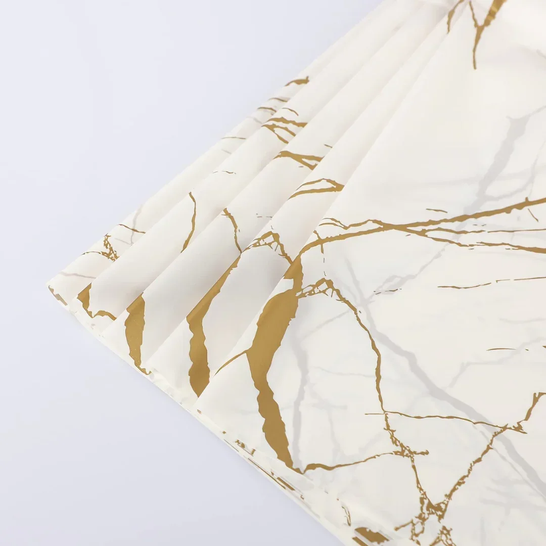Premium White marble Wrapping Paper Plastic  Pack of 20 Sheets - Image 2