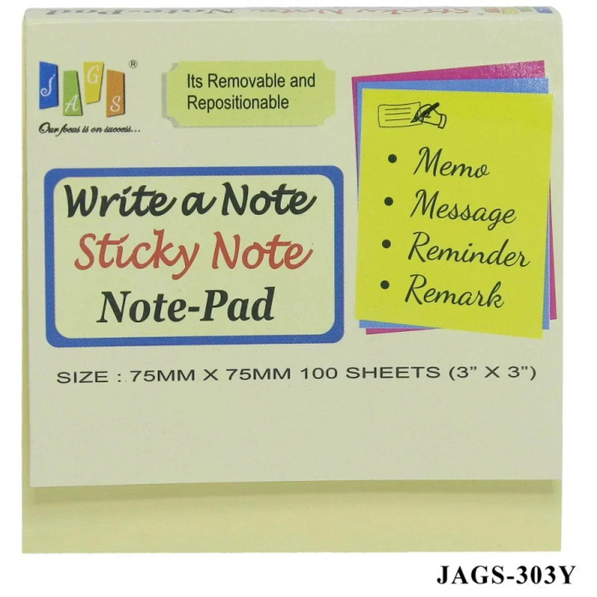Yellow Sticky Note Pad 100Sheets (76mmX76mm)